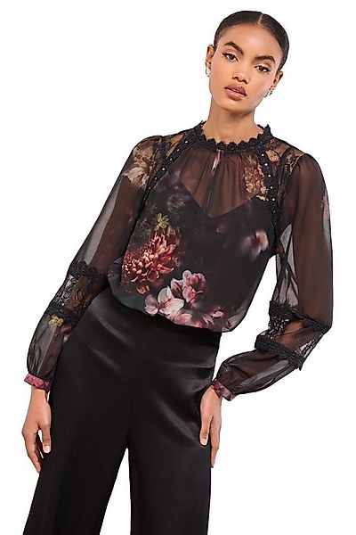 LIPSY Spitzenbluse Lipsy geblümte Bluse mit Spitzenbesatz, Regular (1-tlg) günstig online kaufen