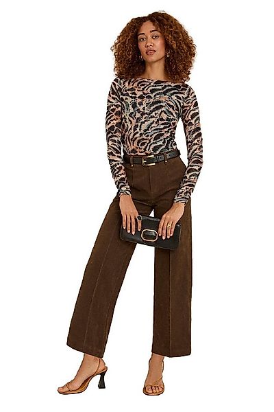 Love & Roses Langarmbluse Love & Roses Bedrucktes Langarmtop mit Mesh (1-tl günstig online kaufen