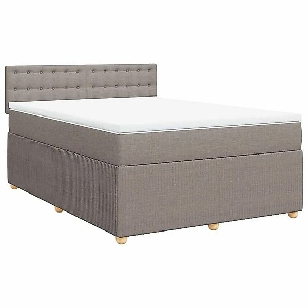 vidaXL Boxspringbett mit Matratze Taupe 140x200 cm Stoff 3287497 günstig online kaufen