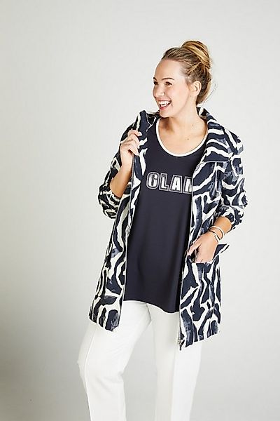 Mona Lisa Sommerjacke Große Größen Midnight Blue modische Jacke mit edlem D günstig online kaufen