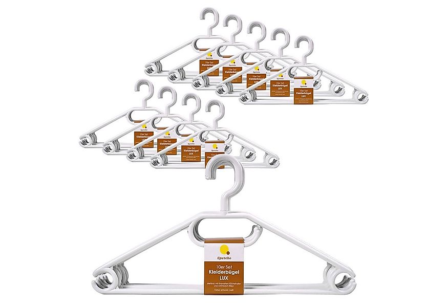 Spetebo Kleiderbügel Kunststoff Kleiderbügel mit Hosenstange - 100 Stück / günstig online kaufen
