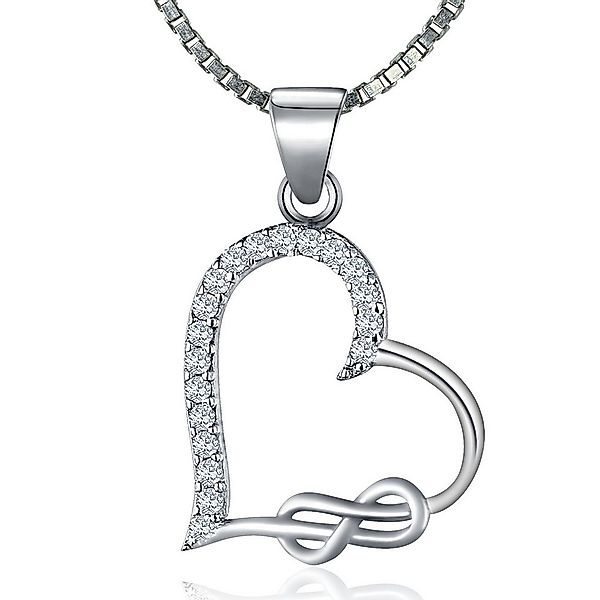 NAHLE Kette mit Anhänger Silberkette Herz Unendlichkeit Infinity Halskette, günstig online kaufen