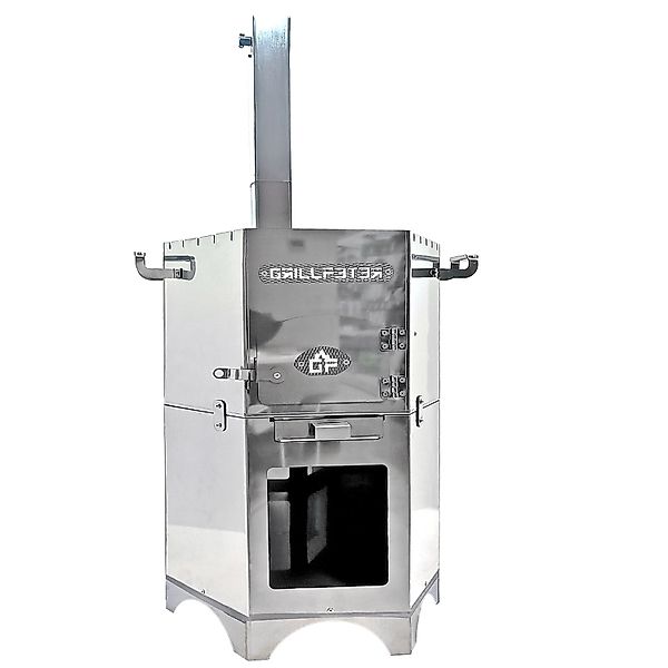 Grillpeter Feuerofen Batyr Ofen Edelstahl 2mm mit Rauchrohr günstig online kaufen