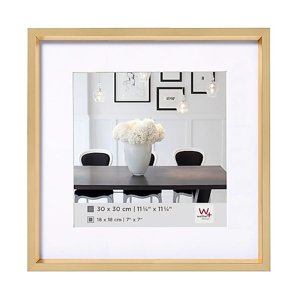 walther design Steel Style Kunststoff Bilderrahmen  30x30 cm Gold günstig online kaufen