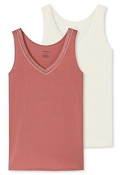 Schiesser Tanktop Unterwäsche Tank-Top Trägertops Cotton Lace beige/sienaro günstig online kaufen