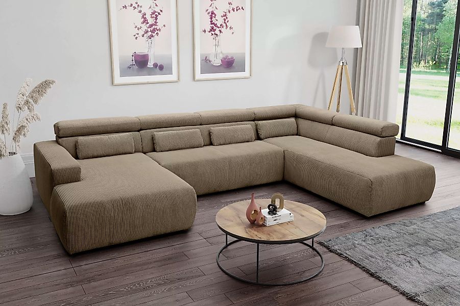 DOMO collection Wohnlandschaft Brandon viele Bezugsarten, incl. Nierenkisse günstig online kaufen