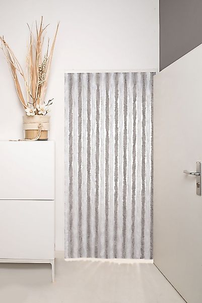 Insektenschutz-vorhang Grau Und Weiß 100x220 Cm Chenille günstig online kaufen