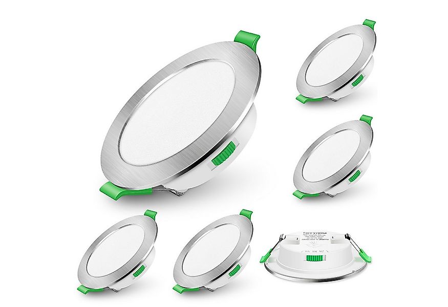 ALUSSO LED Einbaustrahler 6er-Set, Decken Leuchte, Flach Strahler für Bad, günstig online kaufen