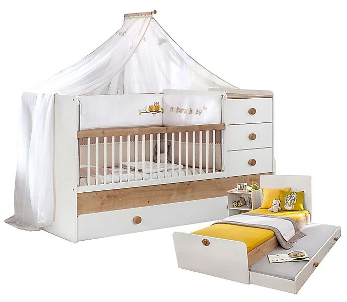 Möbel-Zeit Babybett NATURA BABY mitwachsend, 80x130-180 cm günstig online kaufen