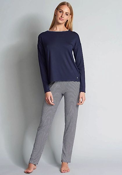 TOM TAILOR Pyjama, mit gestreifter Hose und schlichtem Oberteil günstig online kaufen