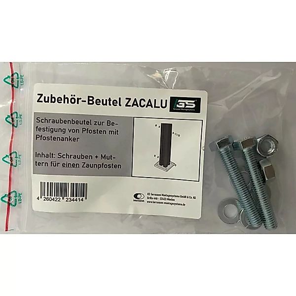 ZacAlu Schrauben-Kit Zubehörbeutel für Aluminium Zaunpfosten günstig online kaufen