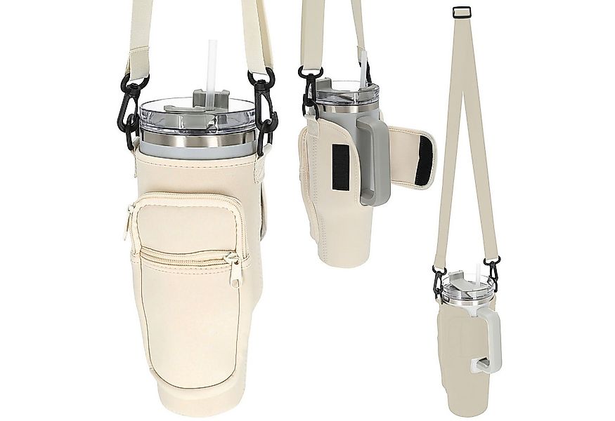 CEPEWA Umhängetasche Umhängetasche für Thermobecher 1,2l beige 7x24cm Neopr günstig online kaufen