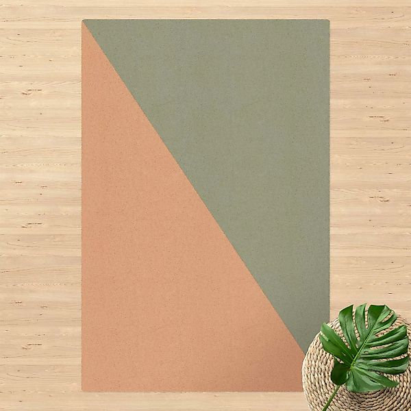 Kork-Teppich Einfaches Olivgrünes Dreieck günstig online kaufen