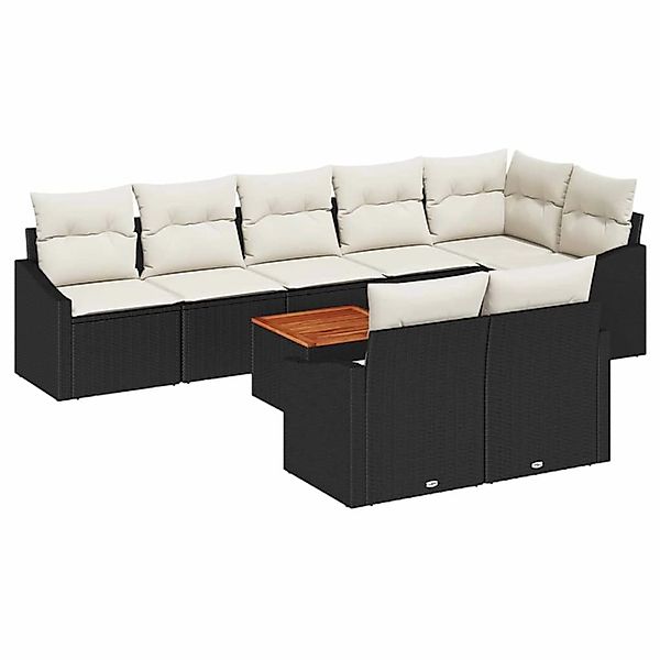 vidaXL Garten-Sofa-Set 9-Tlg Schwarz Weiß 3356514 günstig online kaufen