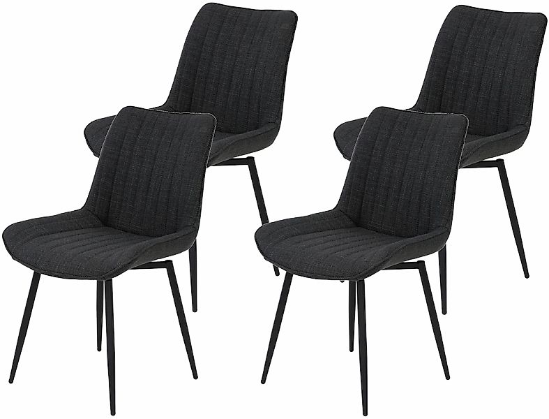 HELA Drehstuhl "Vierfußstuhl BERGEN", (Set), 4 St., Webstoff, Esszimmerstuh günstig online kaufen