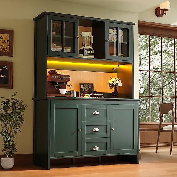 MODFU Hochschrank Küchenschrank Sideboard (mit LED-Beleuchtung, günstig online kaufen