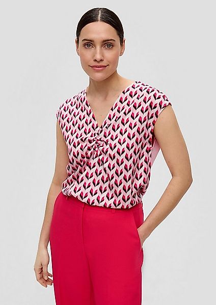 s.Oliver Kurzarmshirt T-Shirt Top mit Raffung günstig online kaufen