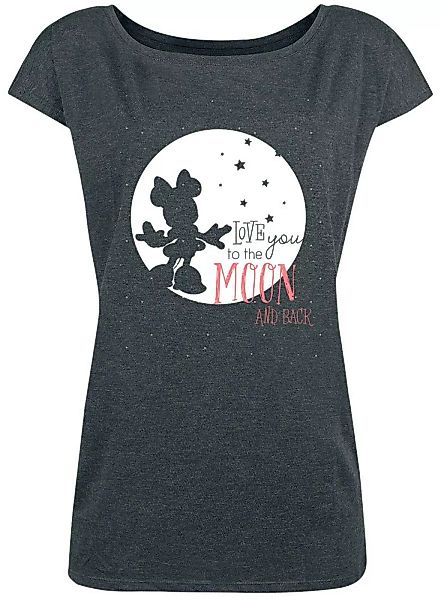 Mickey & Minnie Mouse Moon Damen Loose-Shirt dunkelgrau meliert günstig online kaufen
