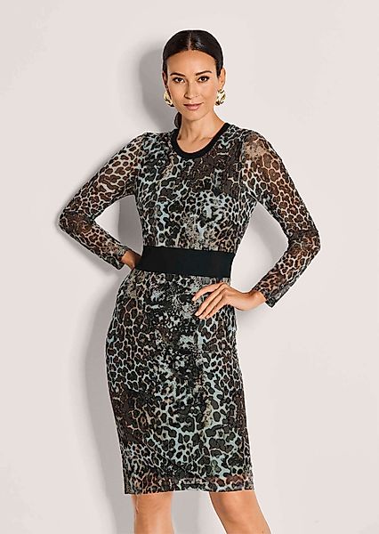 MADELEINE Midikleid Elegantes Mesh-Kleid mit Animal-Print günstig online kaufen