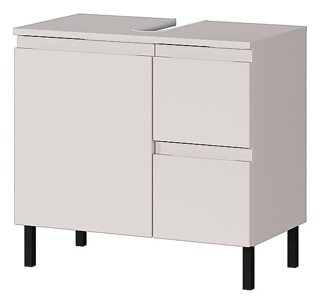 Lomadox Waschbeckenschrank SALO-01 kaschmir matt 60 cm breit modern Metallf günstig online kaufen