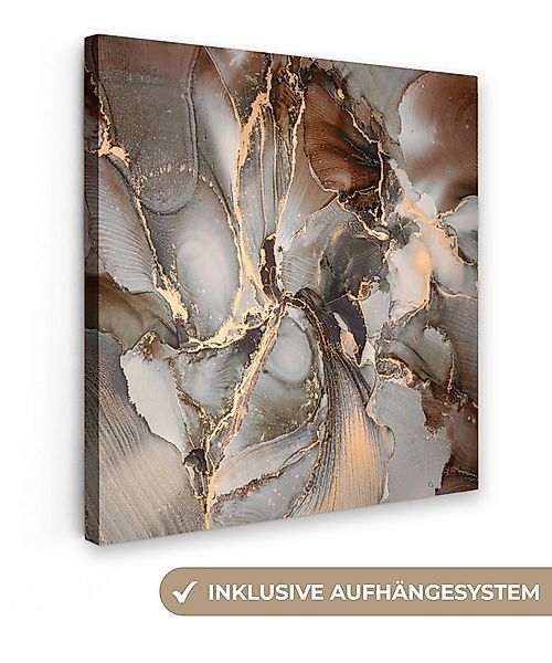 OneMillionCanvasses® Leinwandbild Grau - Gold - Marmor - Marmoroptik, Fotod günstig online kaufen