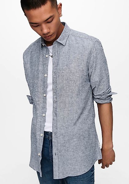 ONLY & SONS Langarmhemd "ONSCAIDEN LS SOLID LINEN SHIRT NOOS" günstig online kaufen