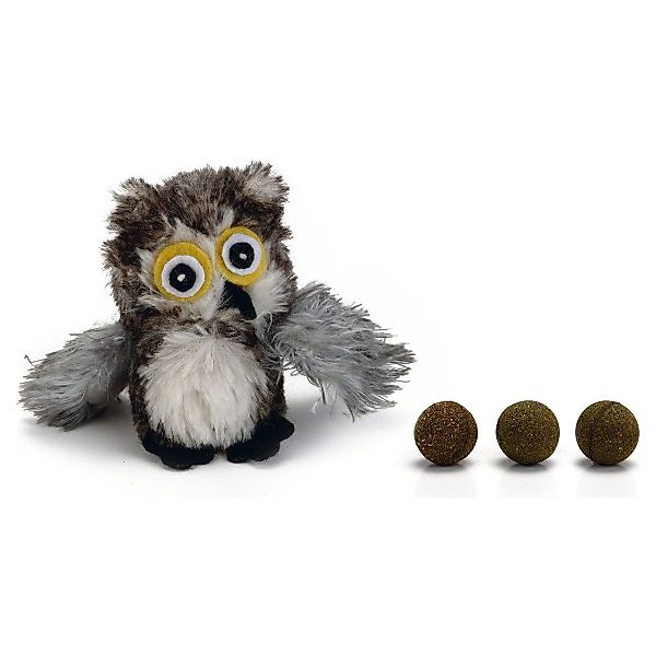 Beeztees Tierkuscheltier Katzenspielzeug Owl inkl. Katzenminze-Bälle günstig online kaufen