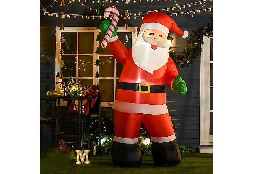 HOMCOM Weihnachtsfigur mit LED-Beleuchtung, Zuckerstange (2,4 m Weihnachtsm günstig online kaufen