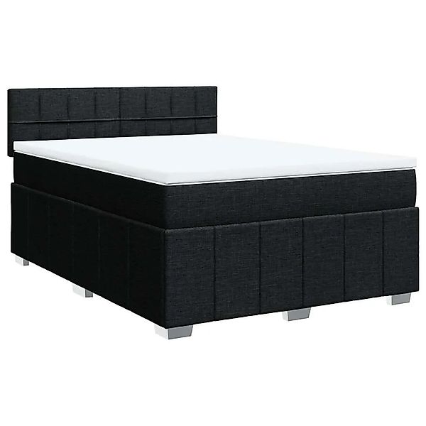 vidaXL Boxspringbett mit Matratze Schwarz 140x200 cm Stoff 3287093 günstig online kaufen