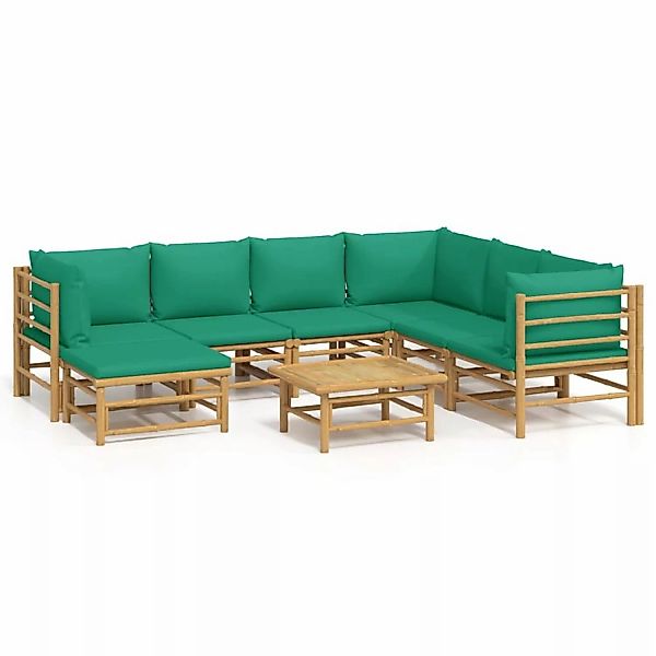 vidaXL Gartenlounge-Set 8-tlg. Garten-Lounge-Set mit Grünen günstig online kaufen
