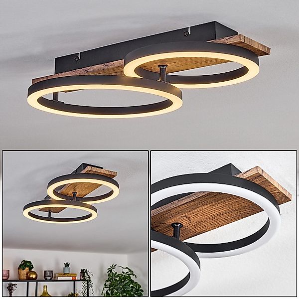 hofstein Deckenleuchte Deckenlampe aus Metall/Holz/Kunststoff in günstig online kaufen