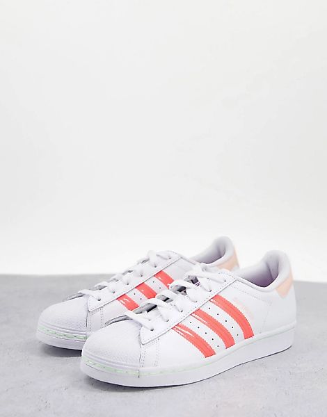 adidas Originals – Superstar – Sneaker in Weiß und Rosa günstig online kaufen