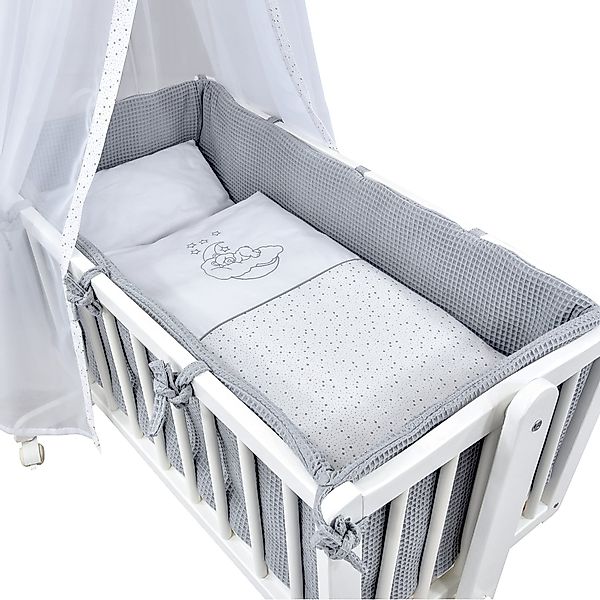 Baby-Delux Stubenbett Babywiege Komplettset, Schaukelwiege Weiß günstig online kaufen