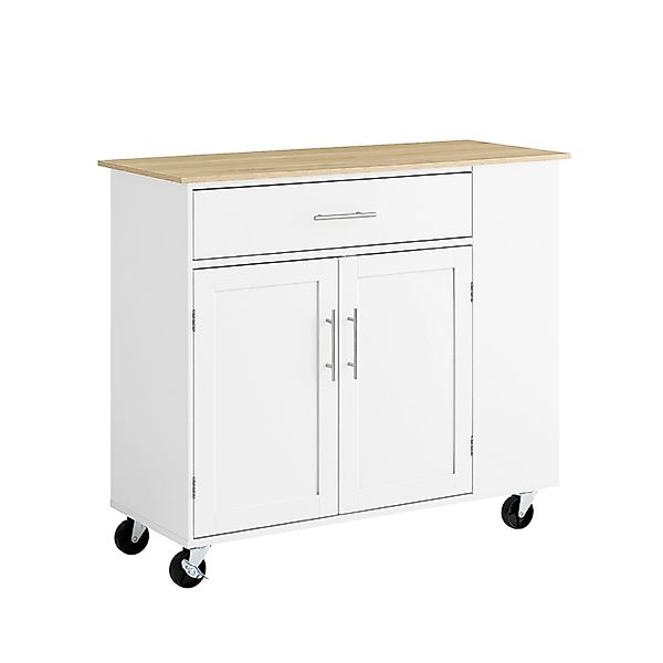 SoBuy Küchenwagen Servierwagen mit Schublade und Seitenregal Küchenschrank günstig online kaufen