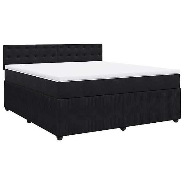 vidaXL Boxspringbett mit Matratze Schwarz 180x200 cm Samt 3290120 günstig online kaufen