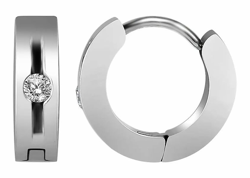 Adelia´s Klappcreolen "Damen Ohrringe – Klappcreole aus Edelstahl mit Stras günstig online kaufen