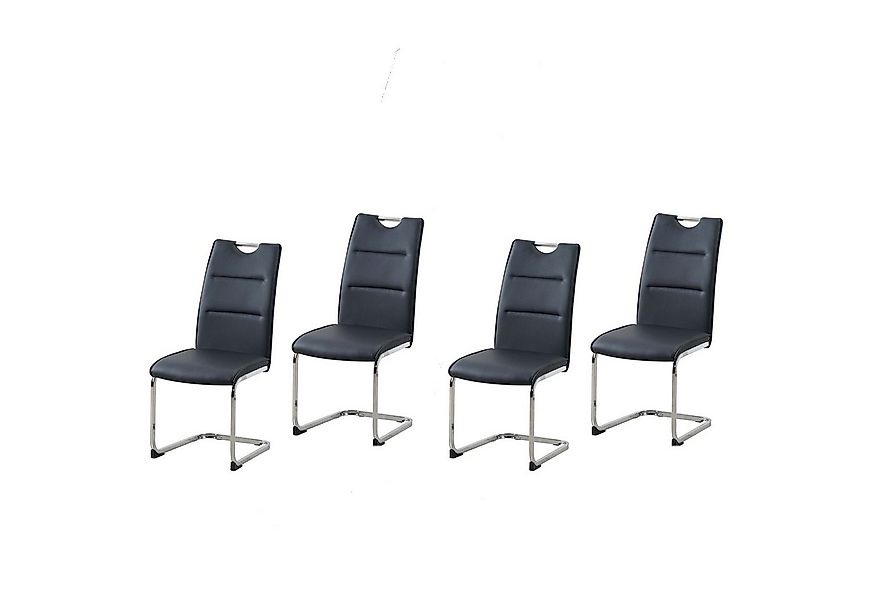 HTI-Line Freischwinger Schwingstuhl 4er Set PU schwarz DannyC (Set, 4 St), günstig online kaufen