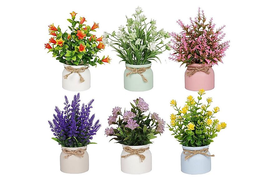Künstliche Zimmerpflanze 6 stücke Künstliche Topfblumen Kleine Gefälschte P günstig online kaufen