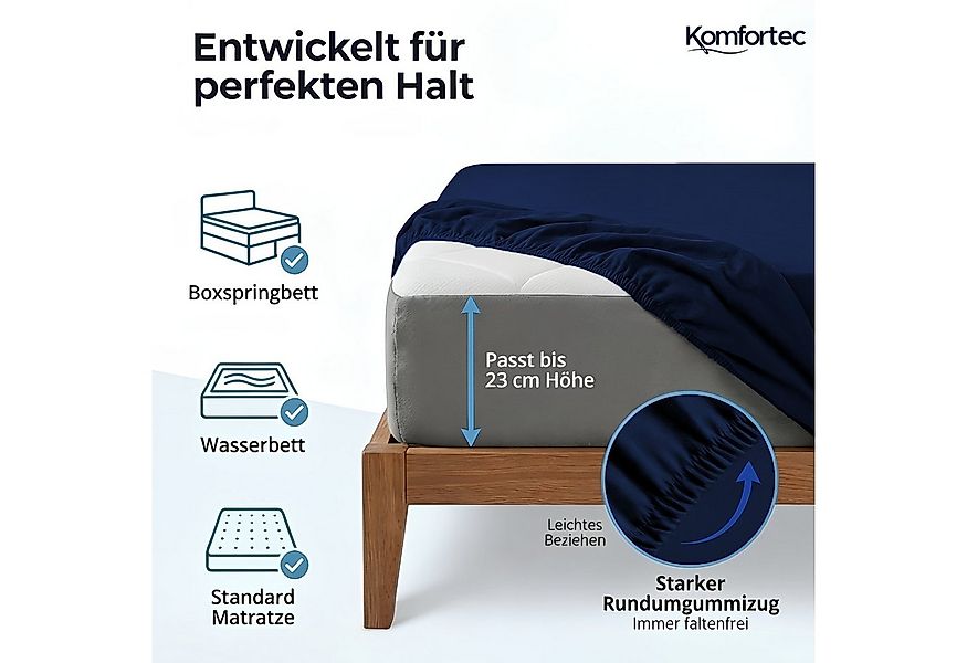 Komfortec Spannbettlaken Jersey Spannbettuch, 90x200, 140x200, 160x200, 180 günstig online kaufen