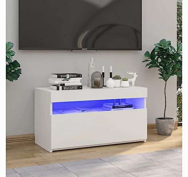 vidaXL TV-Schrank TV-Schrank mit LED Leuchten Hochglanz-Weiß 75x35x40 cm Lo günstig online kaufen