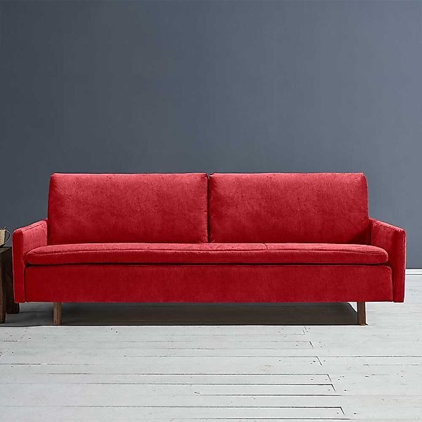 Ausklappbares Sofa rot mit Armlehnen Made in Germany günstig online kaufen