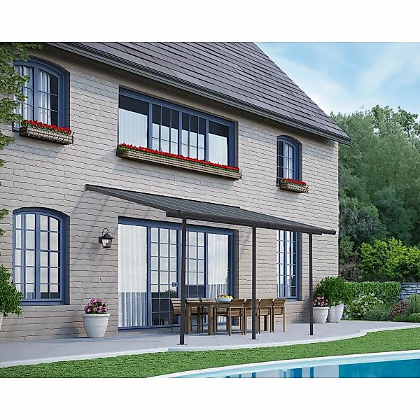 Canopia Terrassenüberdachung Capri 425 cm x 300 cm Anthrazit Grau günstig online kaufen
