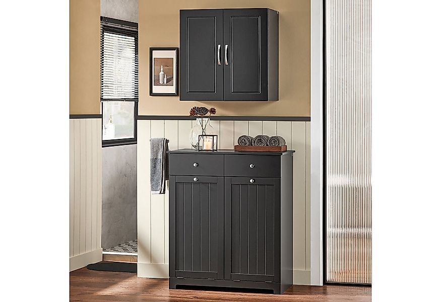 SoBuy Wäscheschrank BZR33, Badschrank mit Wäschekorb, Badkommode, Bad Wasch günstig online kaufen