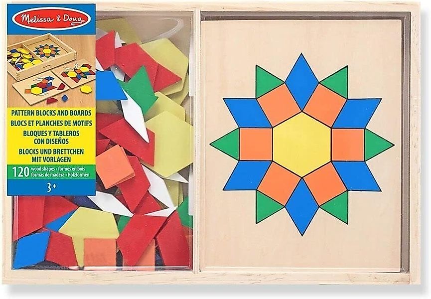 Melissa & Doug Lernspielzeug Kinder, Blocks Und Brettchen mit Vorlagen Mosa günstig online kaufen