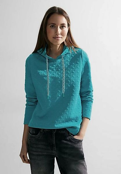Cecil Sweatshirt Cecil Sweatshirt mit Struktur in Frosted Aqua Blue (1-tlg) günstig online kaufen