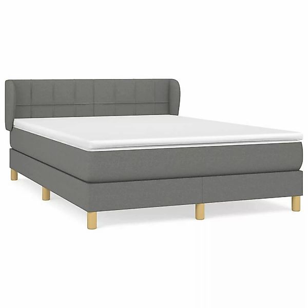 vidaXL Boxspringbett mit Matratze Dunkelgrau 140x190 cm Stoff1467252 günstig online kaufen