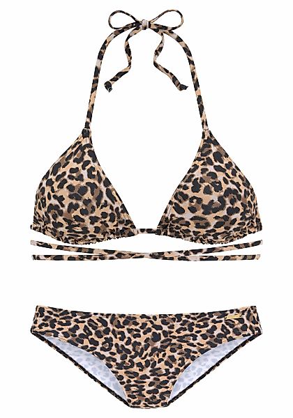 Bruno Banani Triangel-Bikini bedruckt mit langem Bindeband günstig online kaufen
