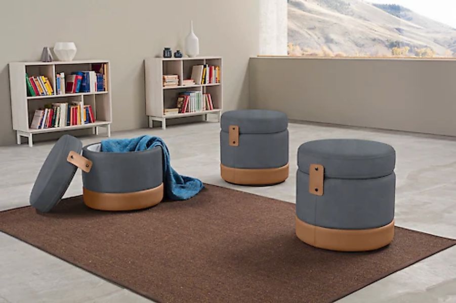 Egoitaliano Hocker »Tonder, Designhocker als Blickfang mit tollen Details«, günstig online kaufen