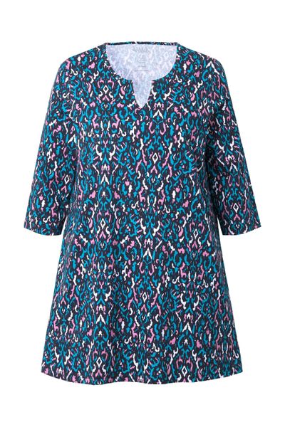 Ulla Popken Longshirt Longshirt A-Linie Tunika-Ausschnitt günstig online kaufen