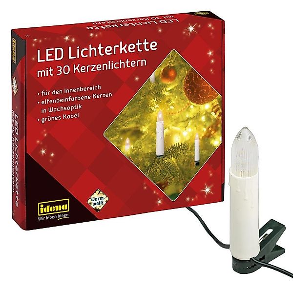 Idena LED-Lichterkette, mit 30 elfenbeinfarbene Kerzenlichtern, günstig online kaufen